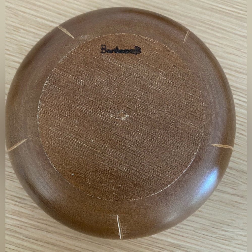 Vintage Baribocraft Canadian Maple Wood Salad Bowl with 5 Bowls - Picture 10 of 16